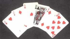A good California Jac hand. There are two good cards for trick-winning and three for losing.